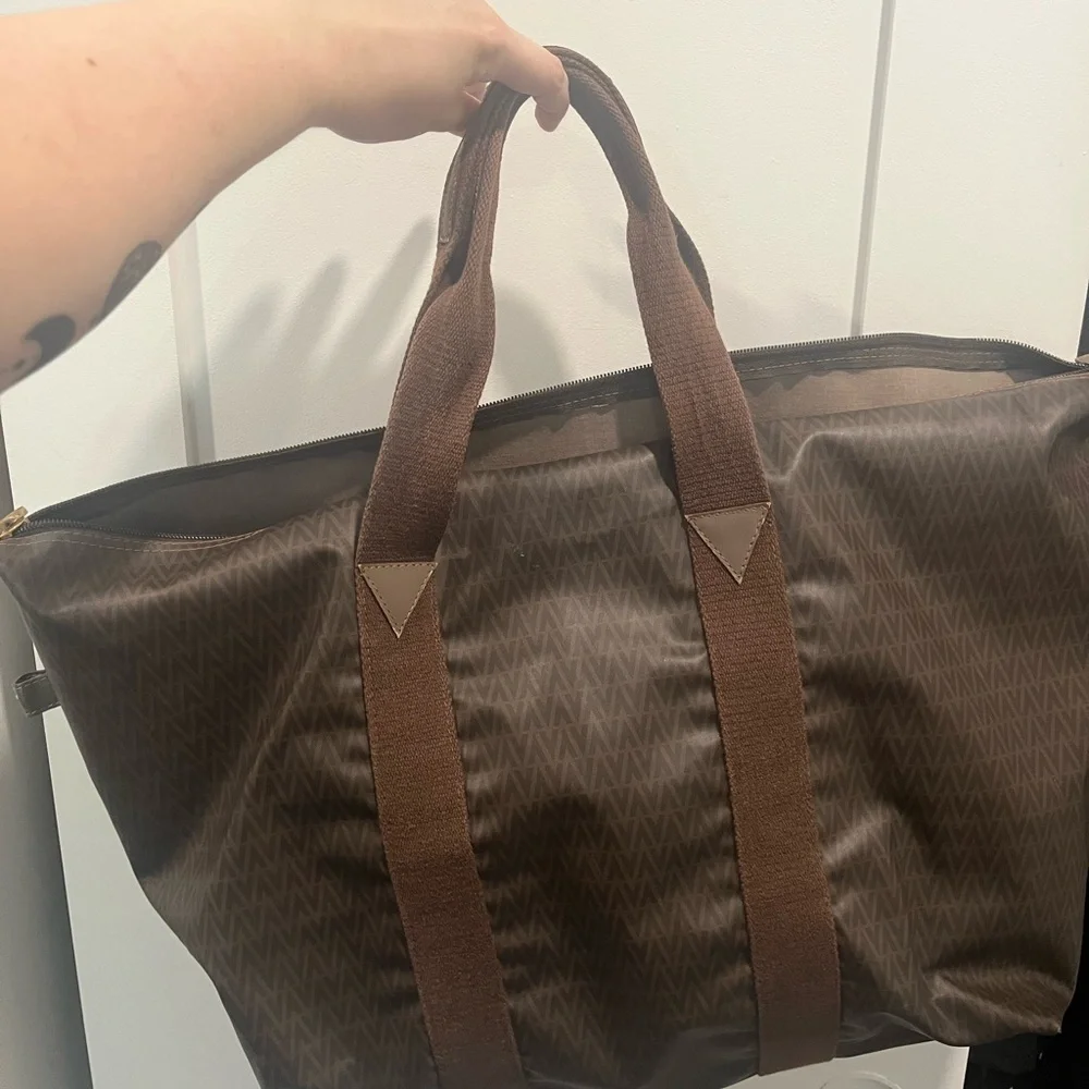 Mario Valentino Duffel Large Travel Tote Bag Brown